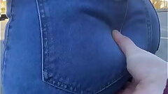 Mom Big Puristic Ass Being Groped In Jeans